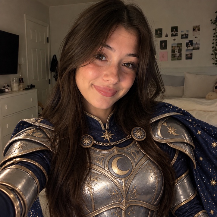Celestial Knight costume on the AI avatar