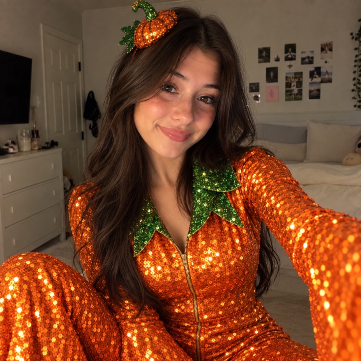 Disco Pumpkin costume on the AI avatar
